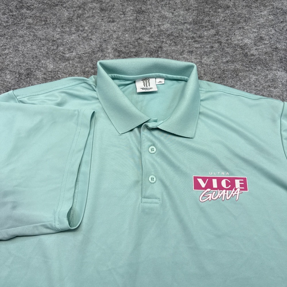 Monster Energy Ultra Vice Guava polo men's 2X aqua active performance uniform